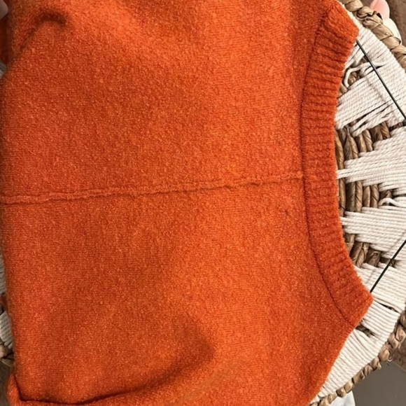 Lou & Gray for Loft Orange Oversized Seamed Poncho Dolman Sleeve Sweater M/L - Picture 16 of 16